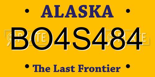 BO4S484 Alaska License Plate