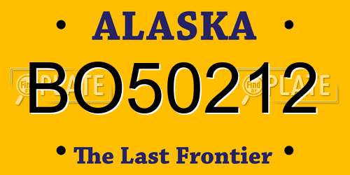 BO50212 Alaska License Plate