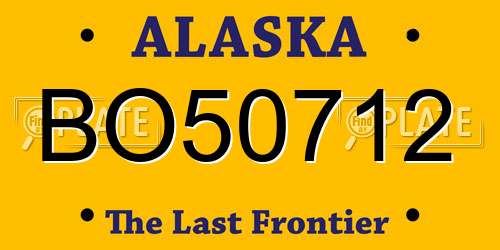 BO50712 Alaska License Plate