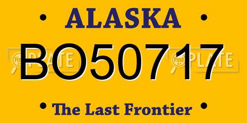 BO50717 Alaska License Plate