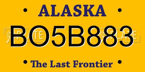 BO5B883 Alaska License Plate
