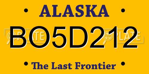 BO5D212 Alaska License Plate