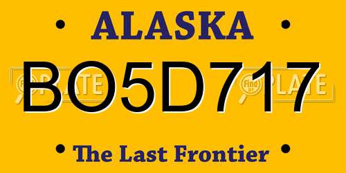 BO5D717 Alaska License Plate
