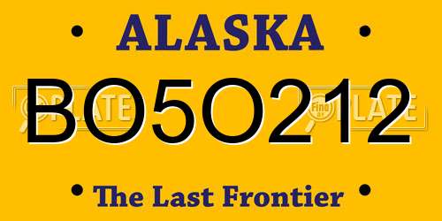 BO5O212 Alaska License Plate