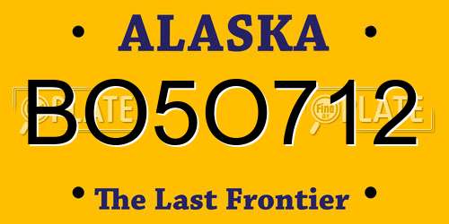BO5O712 Alaska License Plate