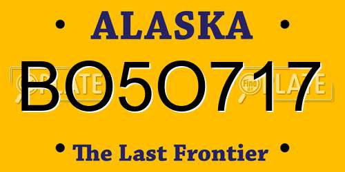 BO5O717 Alaska License Plate