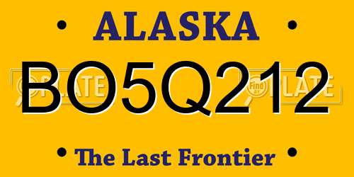 BO5Q212 Alaska License Plate