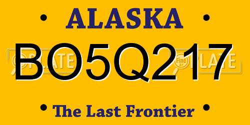 BO5Q217 Alaska License Plate