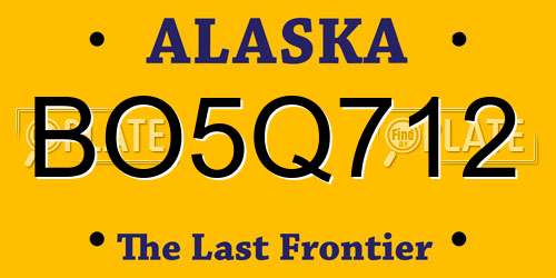 BO5Q712 Alaska License Plate