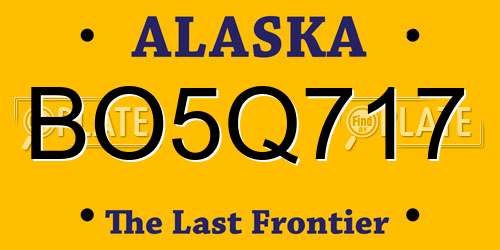 BO5Q717 Alaska License Plate