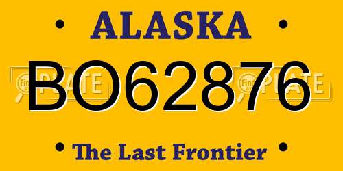 BO62876 Alaska License Plate