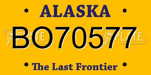 BO70577 Alaska License Plate