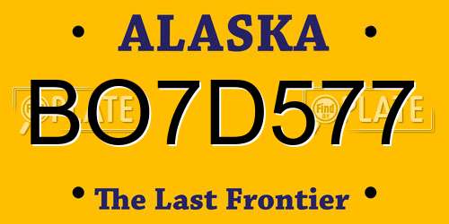 BO7D577 Alaska License Plate