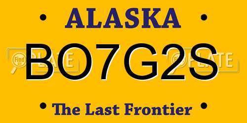 BO7G2S Alaska License Plate