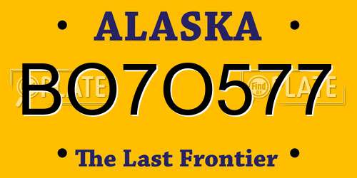 BO7O577 Alaska License Plate