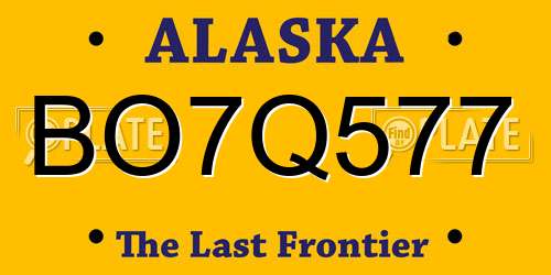 BO7Q577 Alaska License Plate