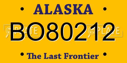 BO80212 Alaska License Plate