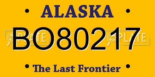 BO80217 Alaska License Plate