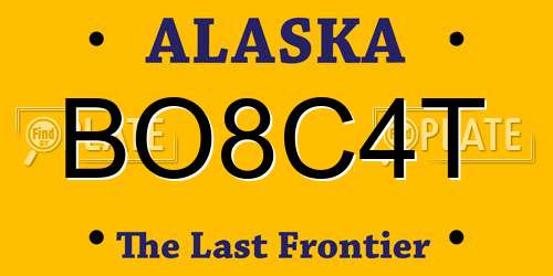 BO8C4T Alaska License Plate