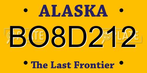 BO8D212 Alaska License Plate