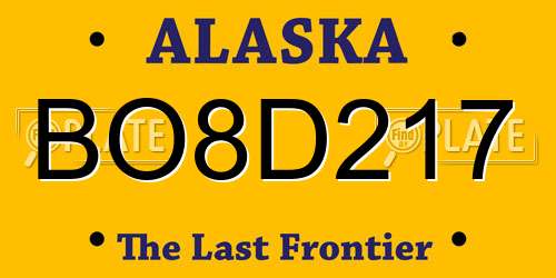 BO8D217 Alaska License Plate