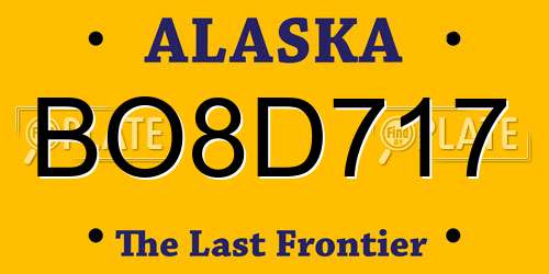 BO8D717 Alaska License Plate