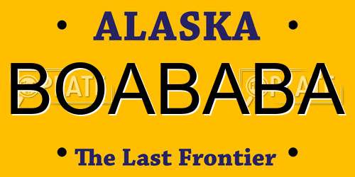 BOABABA Alaska License Plate