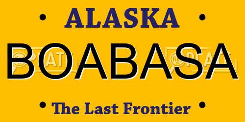 BOABASA Alaska License Plate