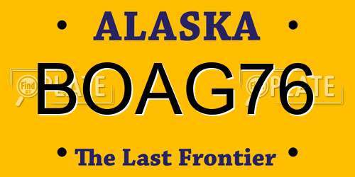 BOAG76 Alaska License Plate