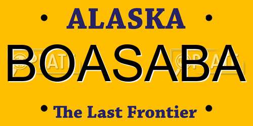 BOASABA Alaska License Plate