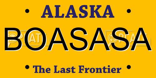 BOASASA Alaska License Plate