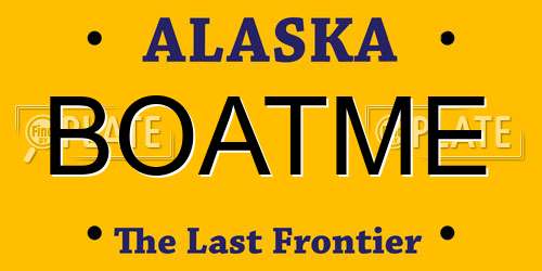 BOATME Alaska License Plate