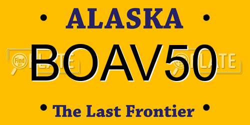 BOAV50 Alaska License Plate