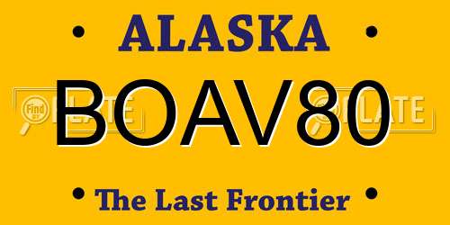 BOAV80 Alaska License Plate
