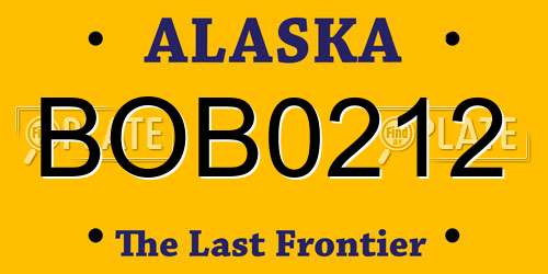 BOB0212 Alaska License Plate