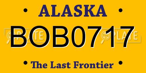BOB0717 Alaska License Plate