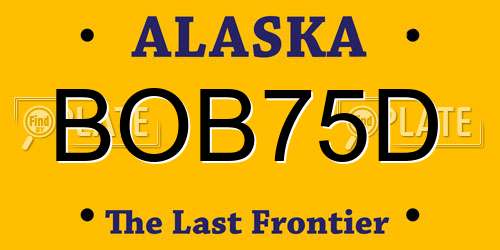 BOB75D Alaska License Plate