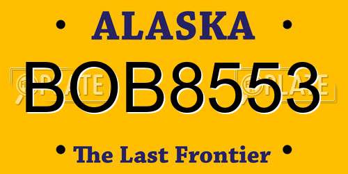 BOB8553 Alaska License Plate