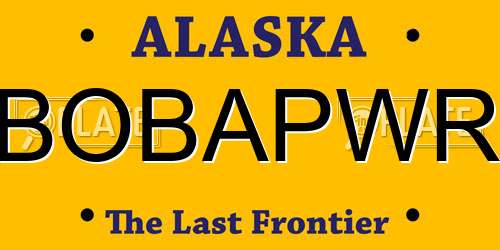 BOBAPWR Alaska License Plate