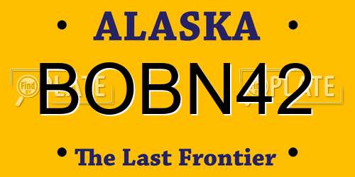 BOBN42 Alaska License Plate