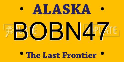 BOBN47 Alaska License Plate