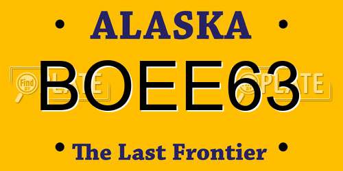 BOEE63 Alaska License Plate