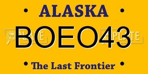 BOEO43 Alaska License Plate