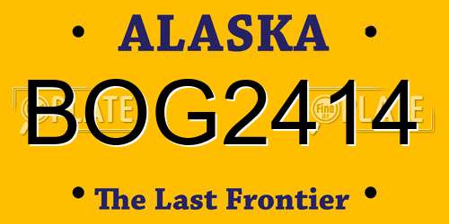 BOG2414 Alaska License Plate