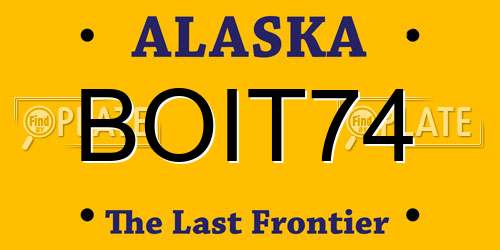 BOIT74 Alaska License Plate