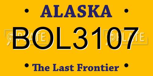 BOL3107 Alaska License Plate