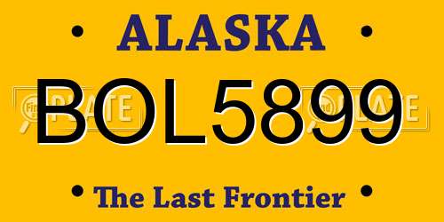 BOL5899 Alaska License Plate