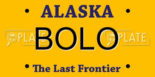 BOLO Alaska License Plate