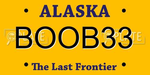BOOB33 Alaska License Plate