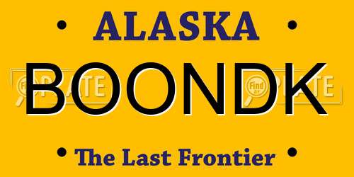 BOONDK Alaska License Plate